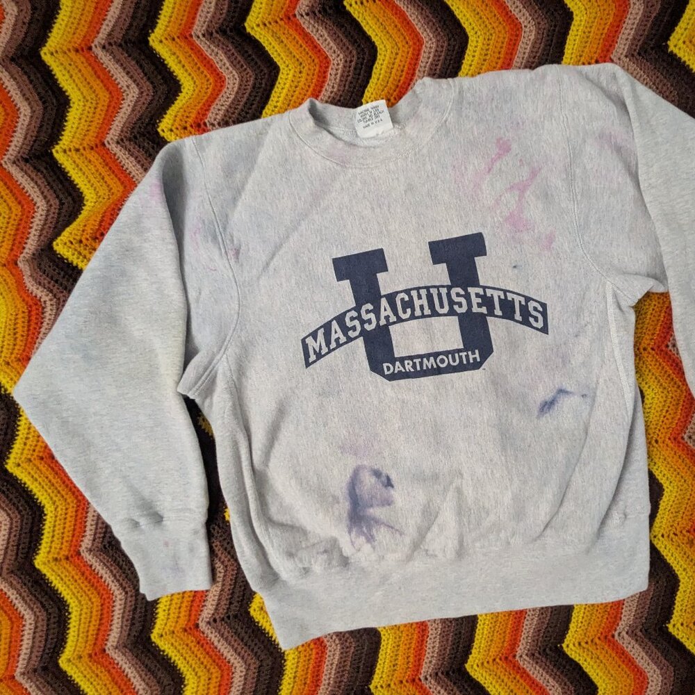Size S Vintage 80s UMass Dartmouth Sweatshirt USA Made Reverse Weave h140